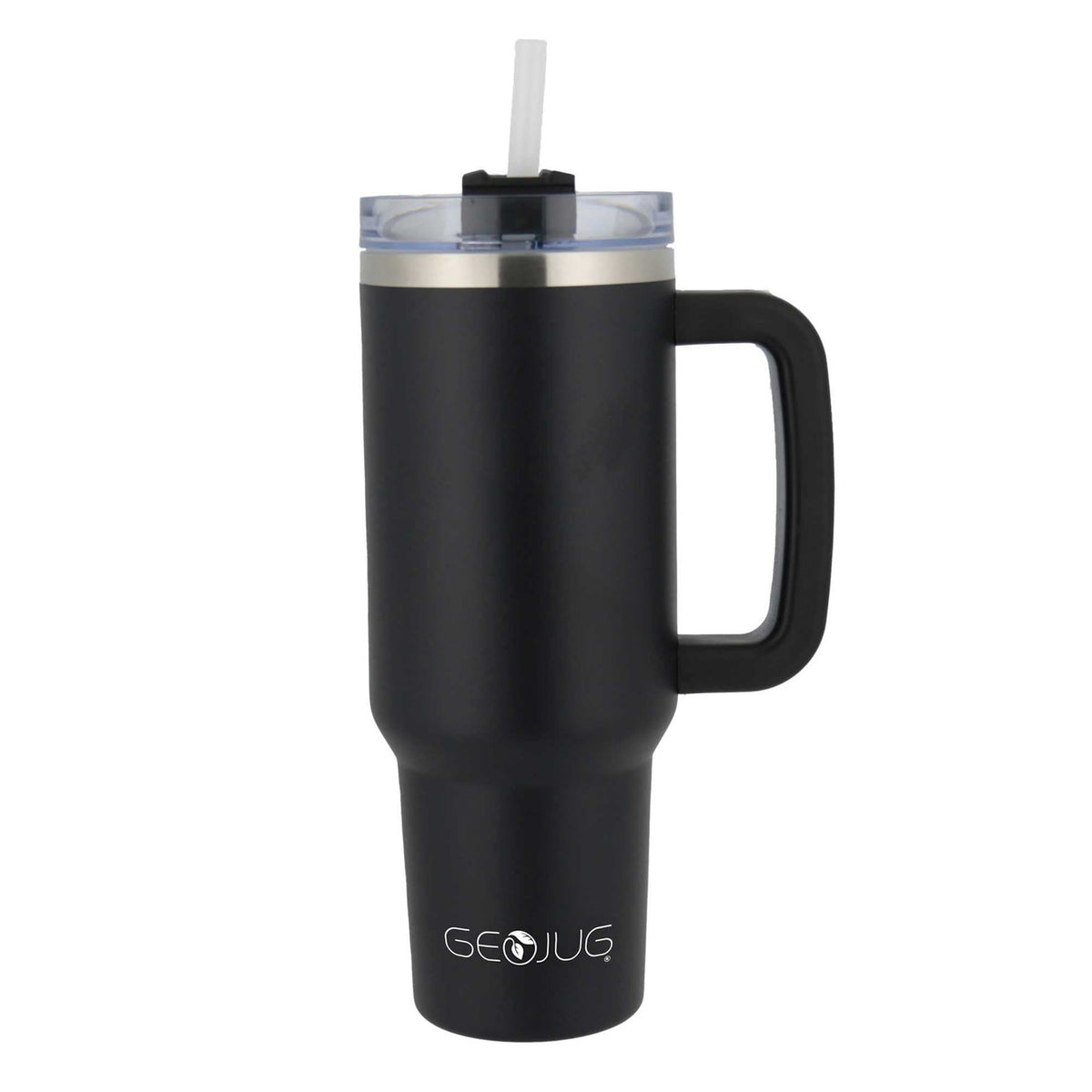 Brentwood GEOJUG 40oz Insulated Stainless Steel Tumbler Cup in Black with Handle-0