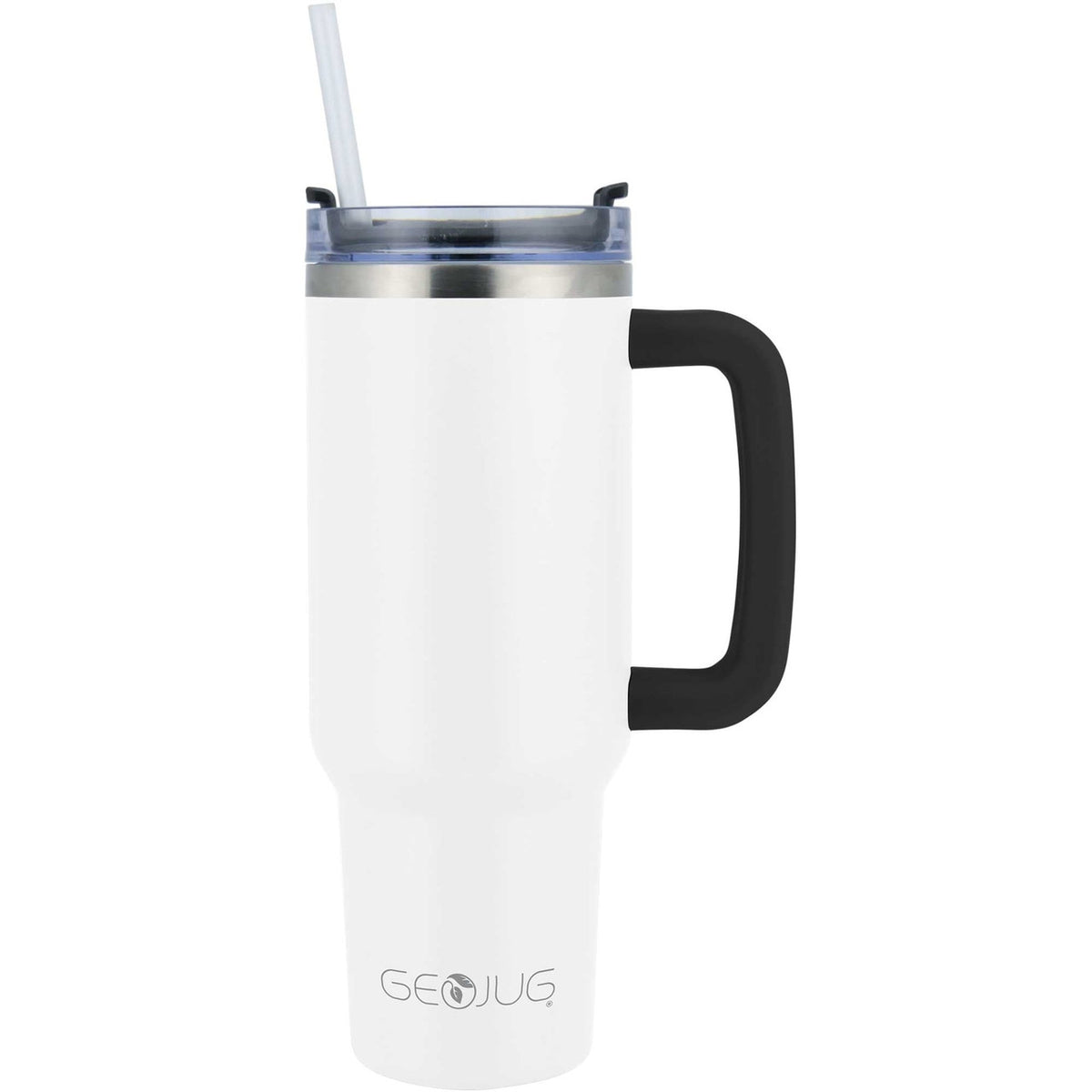 Brentwood GEOJUG 40oz Insulated Stainless Steel Tumbler Cup in Cream with Handle-0